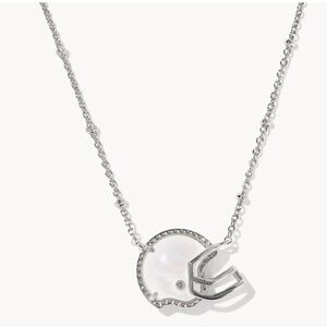 Kendra Scott Football Helmet Silver Short Pendant Necklace